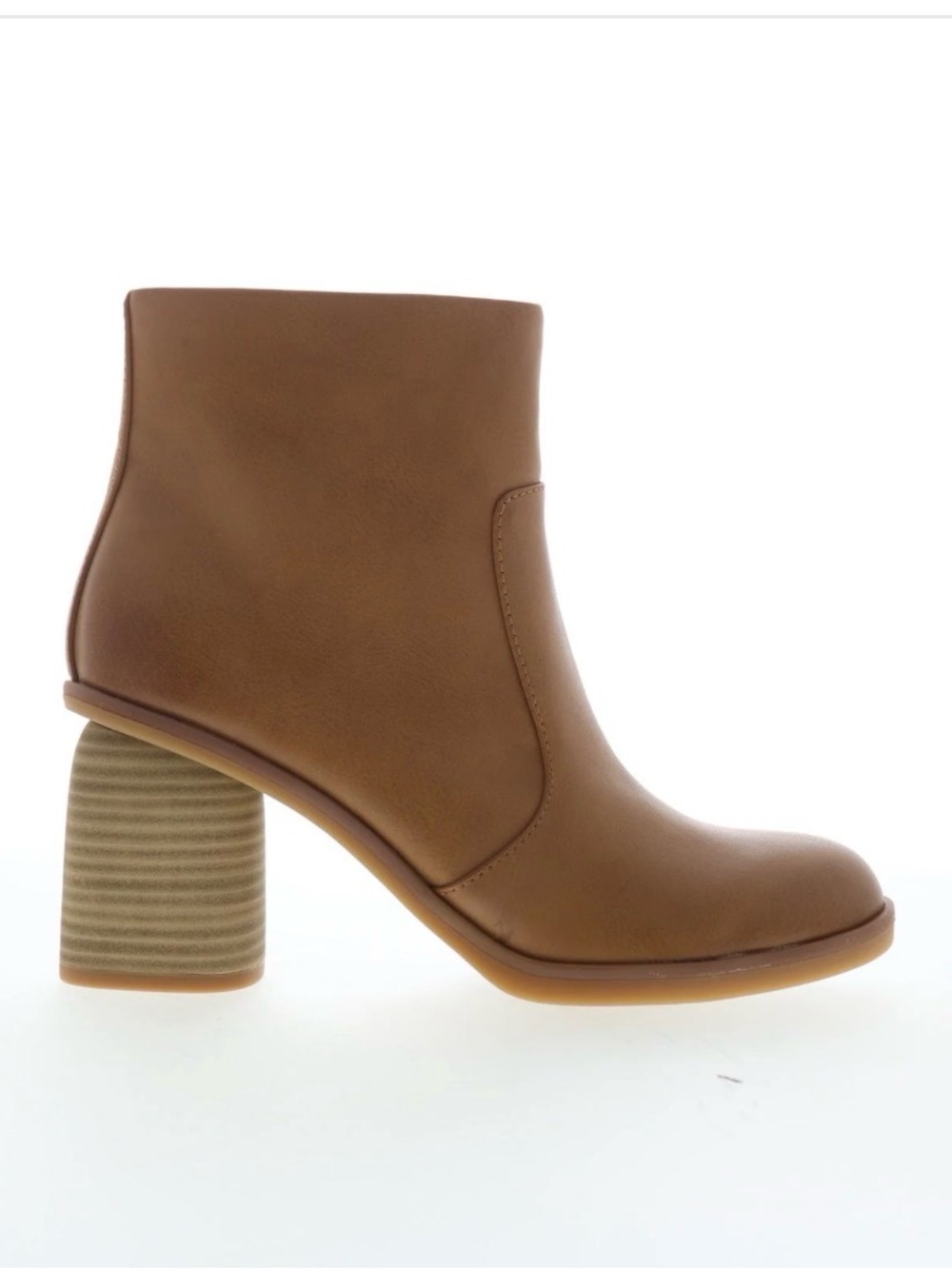 Kork-Ease Tan Leather Block Heel Ankle Booties